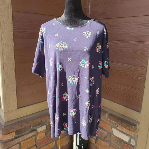 Croft & Barrow Blue Floral Short Sleeve T-Shirt Women's Plus Size 2X NWOT - Picture 9 of 15